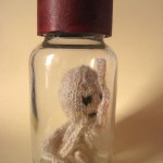 Ghost Octopus Knitted Sculpture - Ghost octopus in a jar