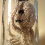 Ghost Octopus Knitted Sculpture - Ghost octopus in a jar