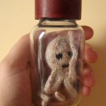 Ghost Octopus Knitted Sculpture - Ghost octopus in a jar
