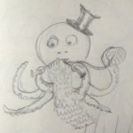 Knitting Octopus sketch