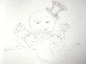 Knitting Octopus sketch