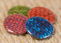 knitting buttons pins badges