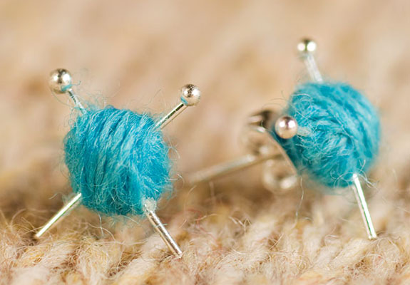knitting post earrings