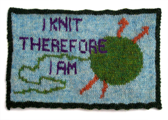 I Knit Therefore I Am Greeting Card