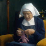Knitted Pig on Call the Midwife
