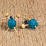 Knitting Needle and Yarn Ball earrings