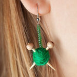 Knitting Needle and Yarn Ball earrings