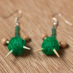 Knitting Needle and Yarn Ball earrings