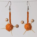 Knitting Needle and Yarn Ball earrings