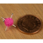 Pink Ear Knits Studs yarn and knitting needles post earrings