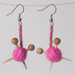Knitting Needle and Yarn Ball earrings