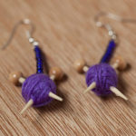 Knitting Needle and Yarn Ball earrings