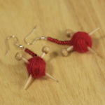 Knitting Needle and Yarn Ball earrings