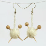 Knitting Needle and Yarn Ball earrings