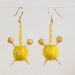 Knitting Needle and Yarn Ball earrings