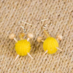 Knitting Needle and Yarn Ball earrings
