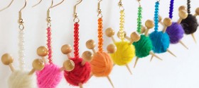 Knitting Needle and Yarn Ball earrings