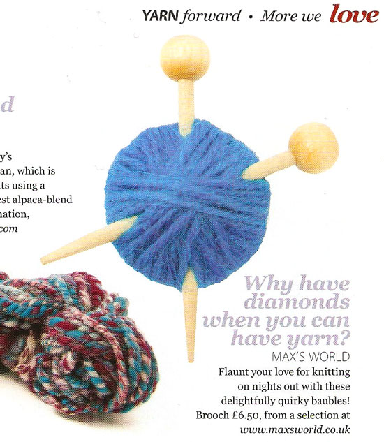 Knitting Brooch Yarn Forward